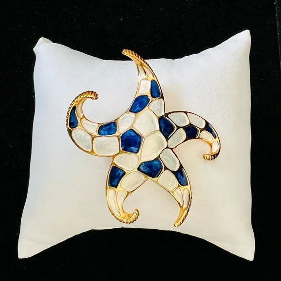 Vintage Boucher Signed Enamel Starfish Brooch - Picture 5 of 8